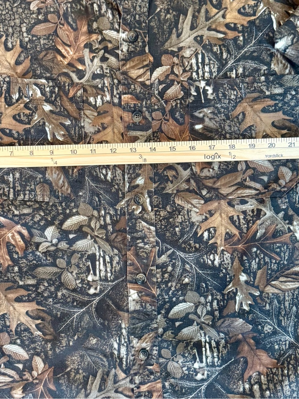 C.E. Schmidt Workwear Men's XL Camo Shirt Oak Leaf Bark Print Cotton Hunting - Picture 4 of 5